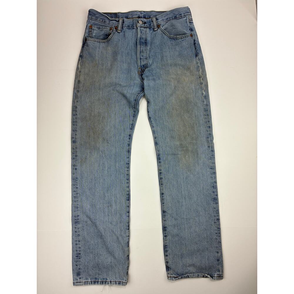 Vintage Y2K Levi's 501 Classic Straight Leg Grunge Distressed Jeans 33x32